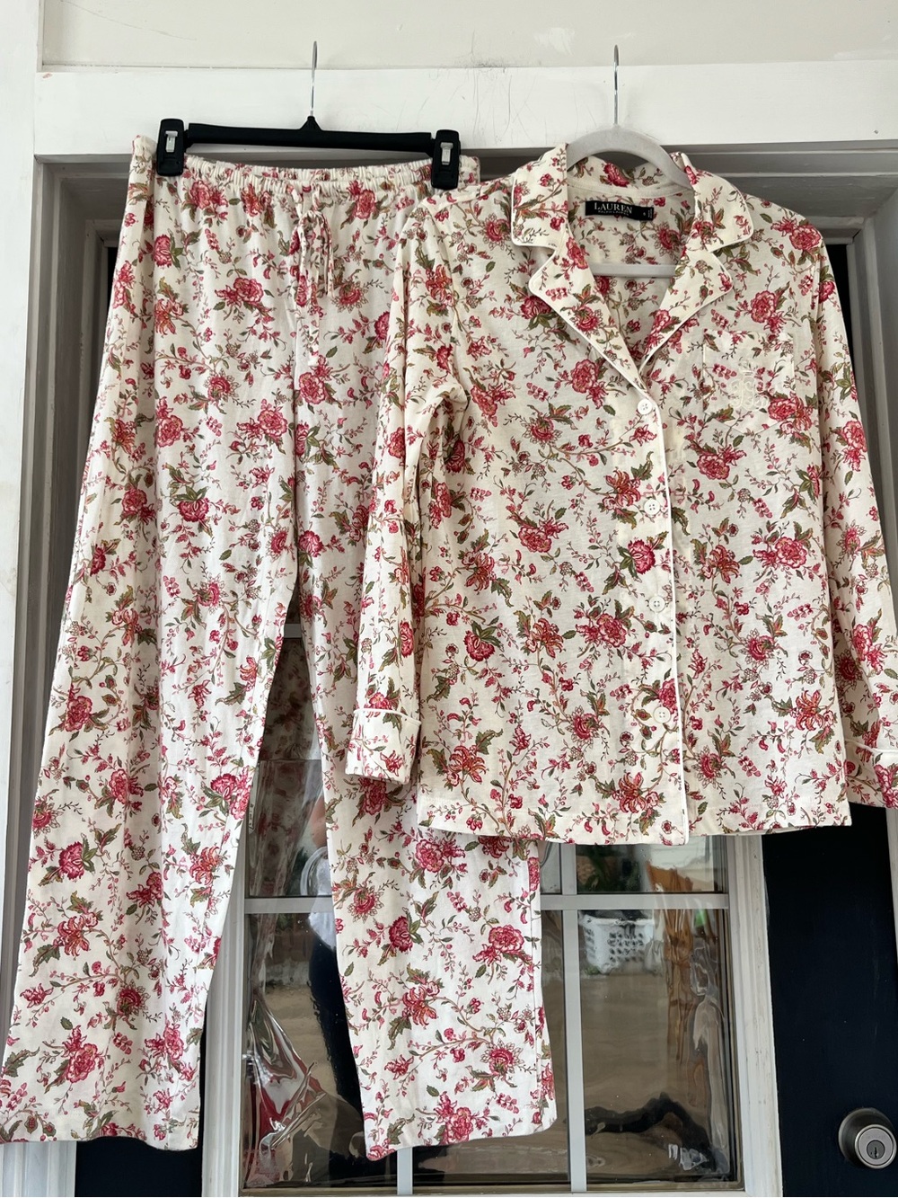 Lauren Ralph Lauren pink tapestry floral print pajama set